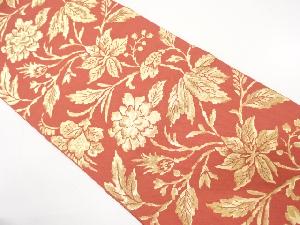 アンティーク　花更紗模様織り出し袋帯（着用可）